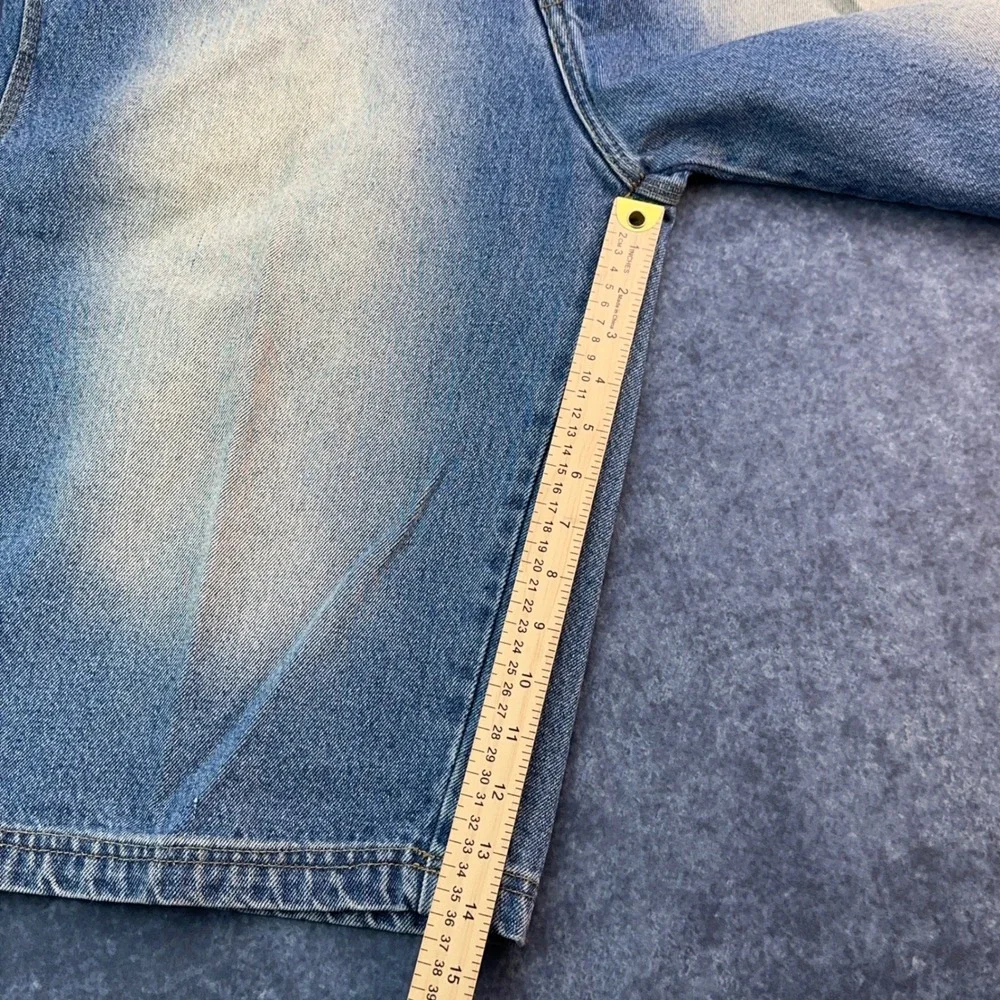 Jordan Craig Mens‎ Baggy Denim Shorts Blue Sandblasted Fade Size 36 Y2K Jorts